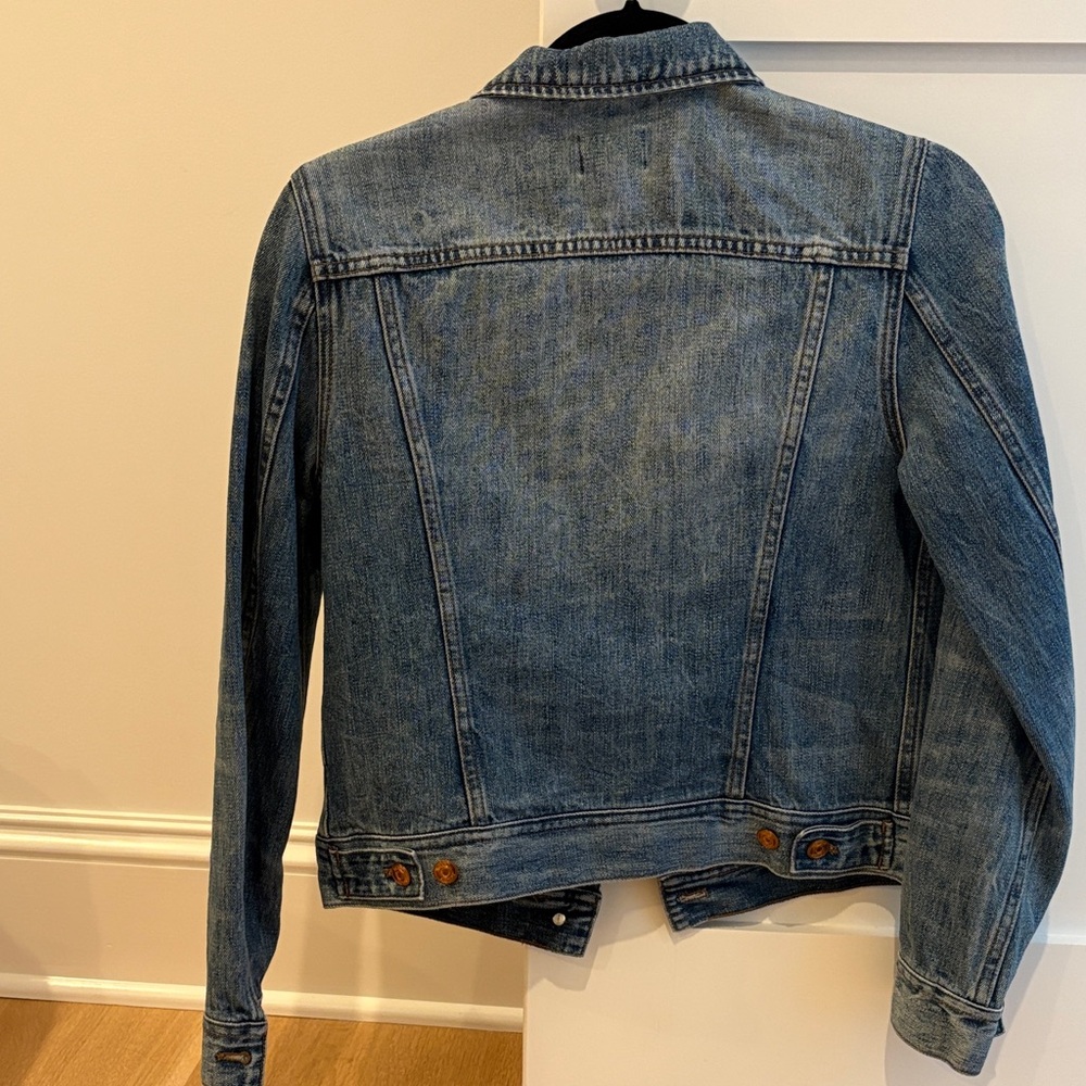 J. Crew Blue Denim Jacket with Brown Accents - Picture 4 of 4